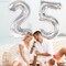 Silver 25 Balloon Numbers - 40 Inch | Silver Mylar Foil BalloonFor 25th happy Birthday Decorations | 25th Anniversary Decorations | Birthday Party Decoration